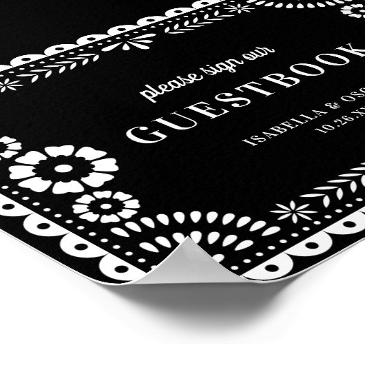 Zwart-witboek Picado Weddenschap Guestbook Poster (Hoek)