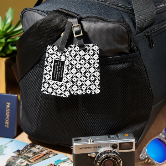 Zwart witboek ventilatorketpatroon bagagelabel (Voorkant /achterkant)