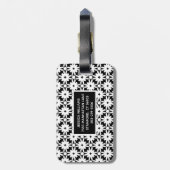 Zwart witboek ventilatorketpatroon bagagelabel (Achterkant verticaal)
