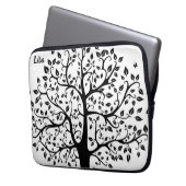 Zwart-witboom van Life Electronics Bag Laptop Sleeve (Voorkant Links)