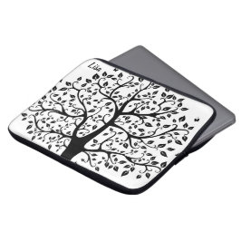 Zwart-witboom van Life Electronics Bag Laptop Sleeve