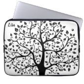 Zwart-witboom van Life Electronics Bag Laptop Sleeve (Voorkant)