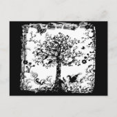 Zwart-witboomvlinder Silhouette Briefkaart (Voorkant)