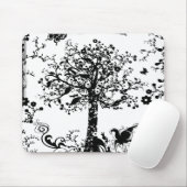 Zwart-witboomvlinder Silhouette Muismat (Met muis)