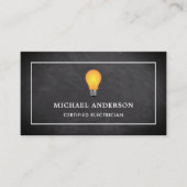 Zwart-witbord Geel Licht Elektrisch Visitekaartje (Voorkant)