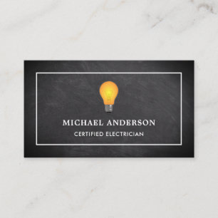 Zwart-witbord Geel Licht Elektrisch Visitekaartje