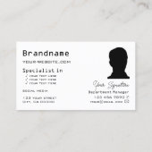 Zwart-witbord met monogram en foto's visitekaartje (Achterkant)