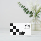 Zwart-witbord met monogram en foto's visitekaartje (Staand voorkant)