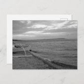 Zwart-witbord met Zachte golven op zee Briefkaart (Voorkant / Achterkant)