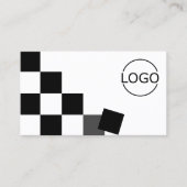 Zwart-witbord Modern met Logo-klaag Visitekaartje (Voorkant)