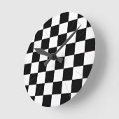 Zwart-witbord Retro Hipster 2 Ronde Klok (Hoek)