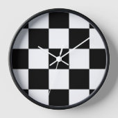 Zwart-witbord Retro wandklok (Voorkant)