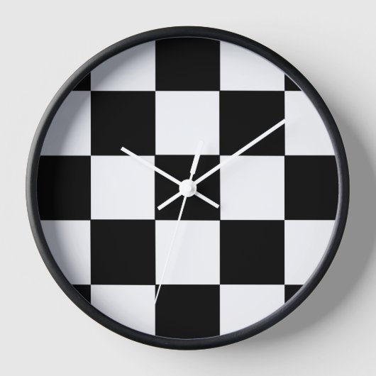 Zwart-witbord Retro wandklok (Voorkant)