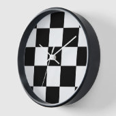 Zwart-witbord Retro wandklok (Hoek)