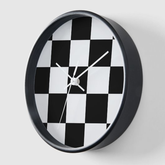 Zwart-witbord Retro wandklok (Hoek)