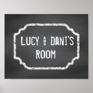Zwart-witbord-roommuurkunst Poster