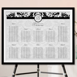 Zwart-witbord voor bruiloft tegen tabelnummer poster