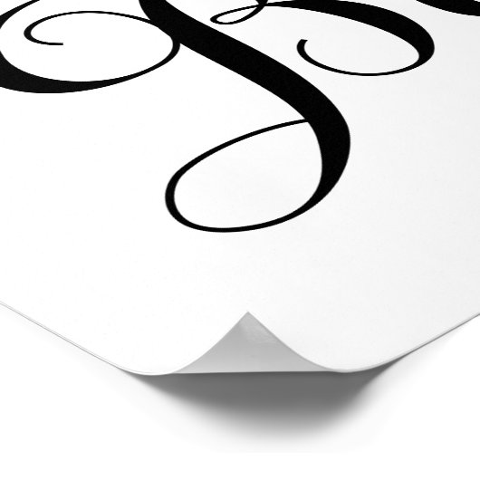 Zwart-witbordje met open balk poster (Hoek)