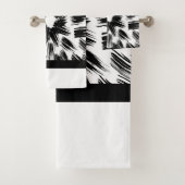 Zwart-witborstelgrunge Bad Handdoek (Insitu)