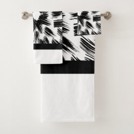 Zwart-witborstelgrunge Bad Handdoek