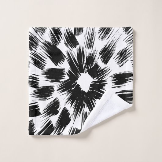 Zwart-witborstelgrunge Bad Handdoek (Wasdoekje)