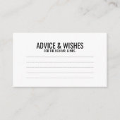 Zwart-witbruidsadvies en -wensen advieskaart (Voorkant)