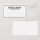 Zwart-witbruidsadvies en -wensen advieskaart (Voorkant / Achterkant)