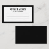 Zwart-witbruidsadvies en -wensen advieskaart (Voorkant / Achterkant)
