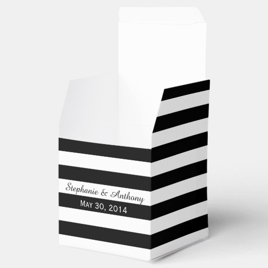 Zwart-witbruiloft Bedankdoosjes (Geopend)