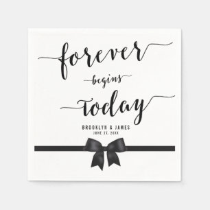 Zwart-witbruiloft, cocktail Napkins met baard Servetten