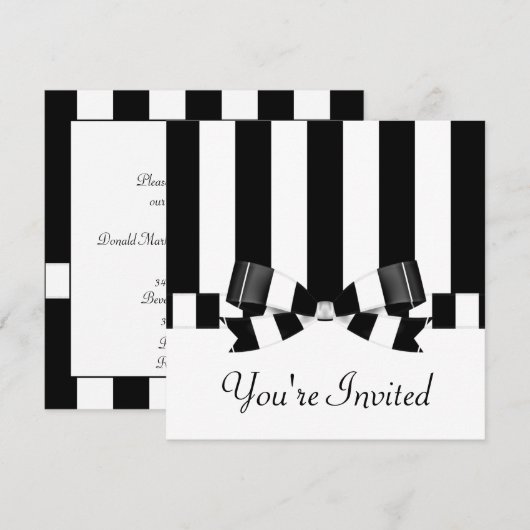 Zwart-witbruiloft Kaart (Voorkant / Achterkant)