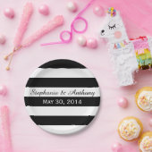 Zwart-witbruiloft Papieren Bordje (Feest)