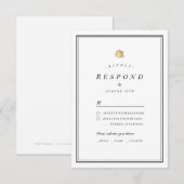 Zwart-witbruiloft RSVP Kaartje (Voorkant / Achterkant)