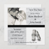 Zwart-witbruiloft "Save the Date" Save The Date (Voorkant / Achterkant)