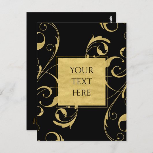 Zwart-witbruin Briefkaart (Voorkant / Achterkant)