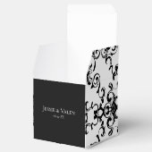 Zwart-witbruin gothisch huwelijk bedankdoosjes (Geopend)