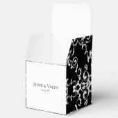 Zwart-witbruin gothisch huwelijk bedankdoosjes (Geopend)