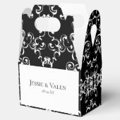 Zwart-witbruin gothisch huwelijk bedankdoosjes (Geopend)