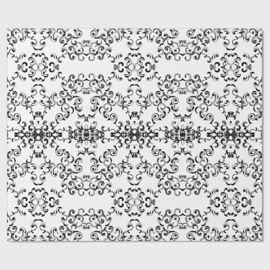 Zwart-witbruin gothisch huwelijk cadeaupapier (Vlak)