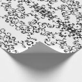 Zwart-witbruin gothisch huwelijk cadeaupapier (Hoek)