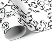 Zwart-witbruin gothisch huwelijk cadeaupapier (Rol Hoek)