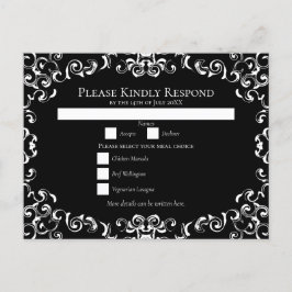 Zwart-witbruin gothisch huwelijk feestdagenkaart