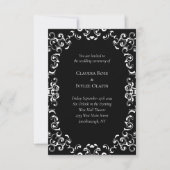 Zwart-witbruin gothisch huwelijk kaart (Voorkant)