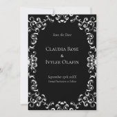 Zwart-witbruin gothisch huwelijk kaart (Voorkant)