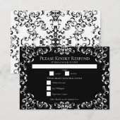 Zwart-witbruin gothisch huwelijk kaart (Voorkant / Achterkant)