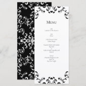 Zwart-witbruin gothisch huwelijk menu (Voorkant / Achterkant)