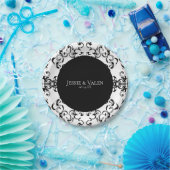 Zwart-witbruin gothisch huwelijk papieren bordje (Feest)