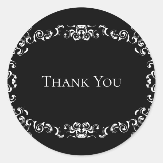 Zwart-witbruin gothisch huwelijk ronde sticker (Voorkant)