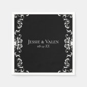 Zwart-witbruin gothisch huwelijk servet (Voorkant)