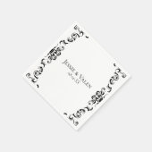 Zwart-witbruin gothisch huwelijk servet (Hoek)